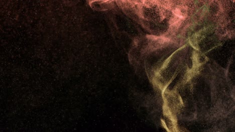 colorful glitter and smoke dust particles