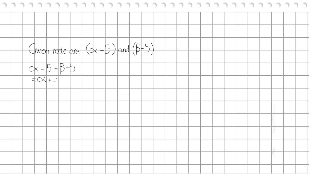 사각형 라인 된 종이 배경에 대한 망원경 아이콘 위의 수학적 방정식의 애니메이션