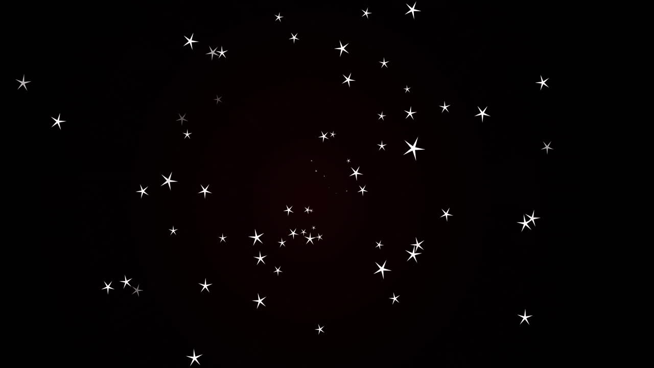 검은색 배경 위에 움직이는 반이는 빛 점의 애니메이션