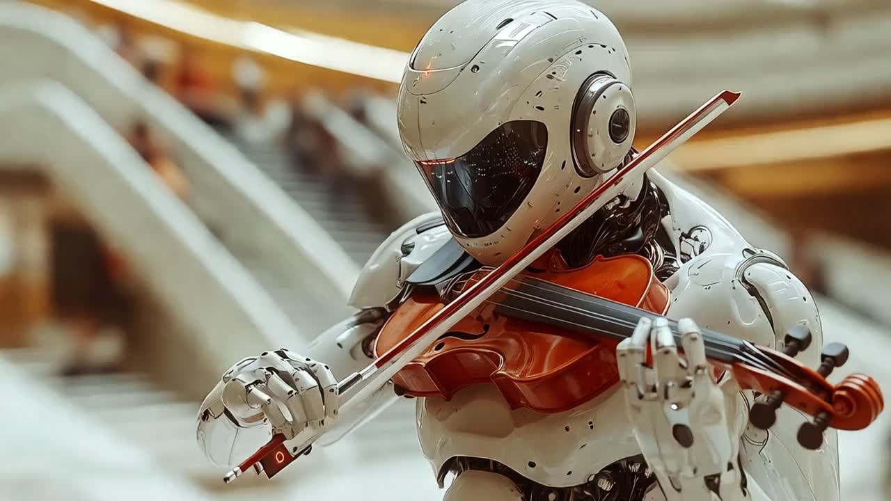 Robot playing the violin