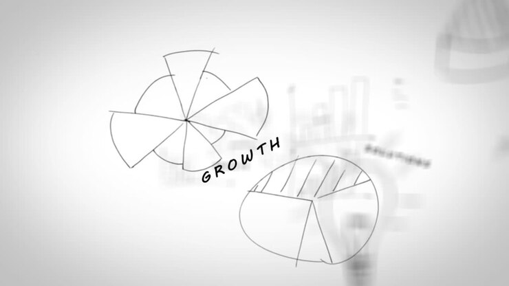 Drawings with charts showing innovation terms