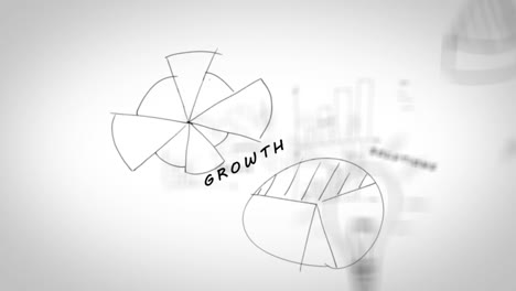 drawings with charts showing innovation terms