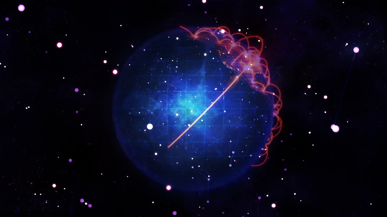 Digitally generated video of galaxy