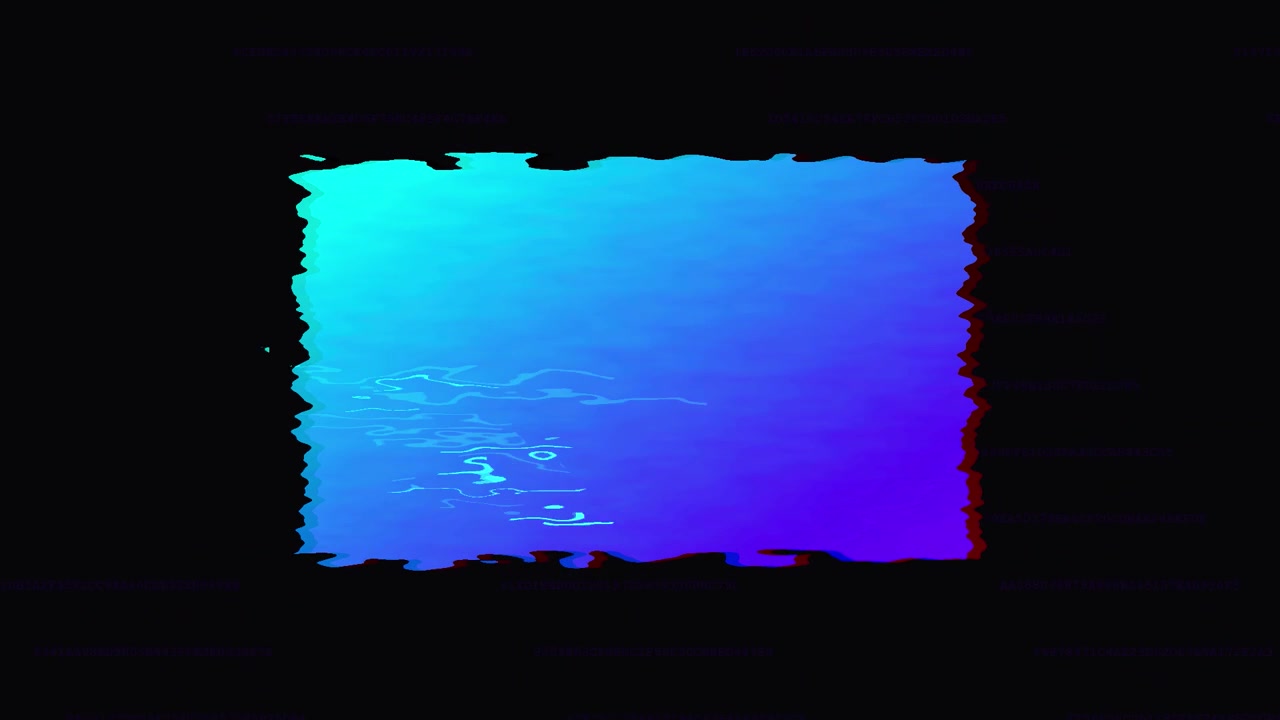 Abstract Digital Glitch Background with Blue Gradient Frame