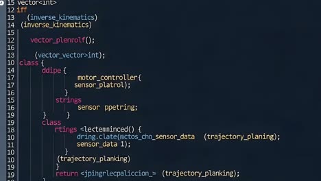 abstract computer code lines on a dark screen