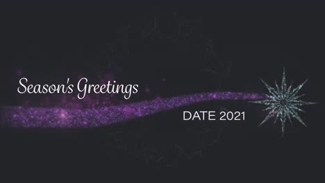 animación de felicitaciones de navidad texto sobre fuegos artificiales y estrella fugaz sobre fondo negro