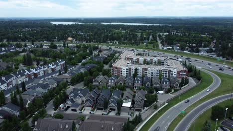 aerial view of the gateway garrison green apartment building in calgary