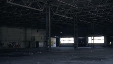 old abandoned building, with rubbish inside and broken glass