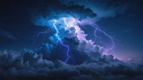 dramatic lightning strike in a stormy sky
