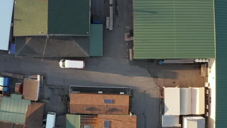 aerial top down of market with no people