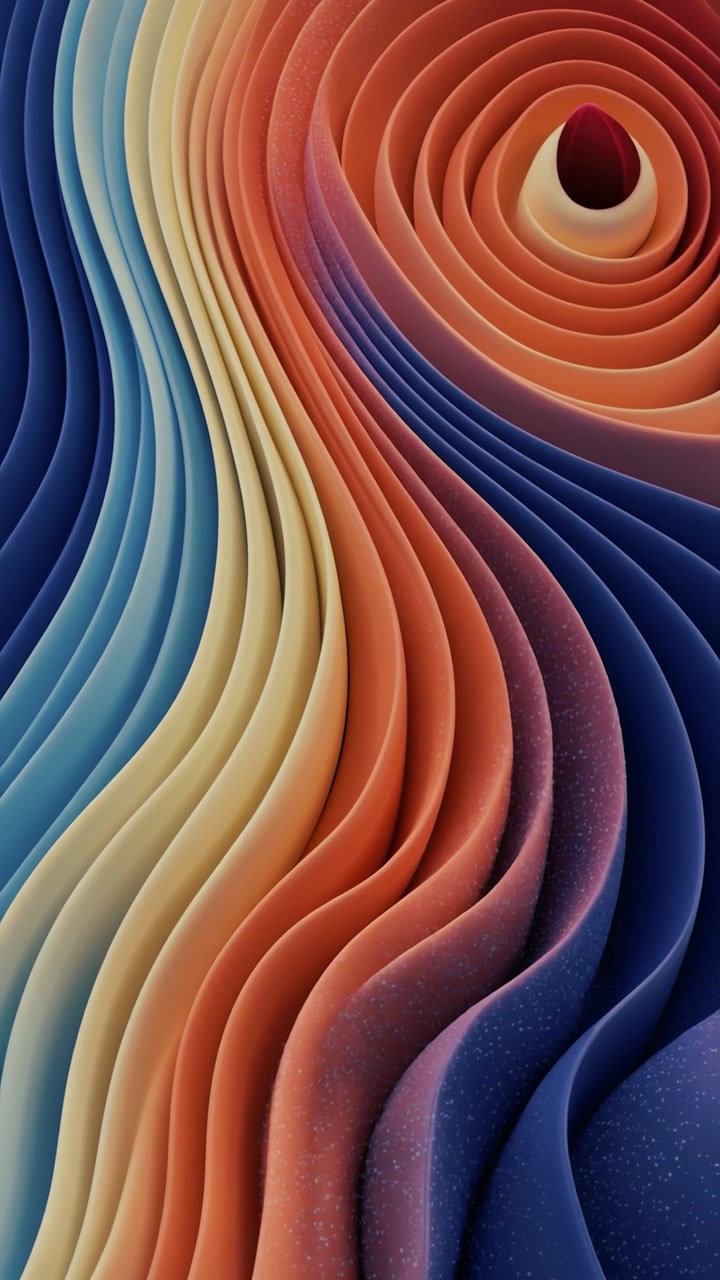 Seamless Loop of Abstract Colorful Wavy Layers with Swirling Motion