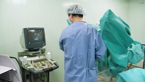 medical ultrasound procedure in operating room