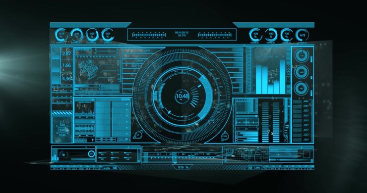 Animation of data processing and scope scanning on screen