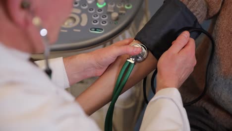 a male doctor, who professionally monitors the health of a young woman, found her to have high blood pressure.
