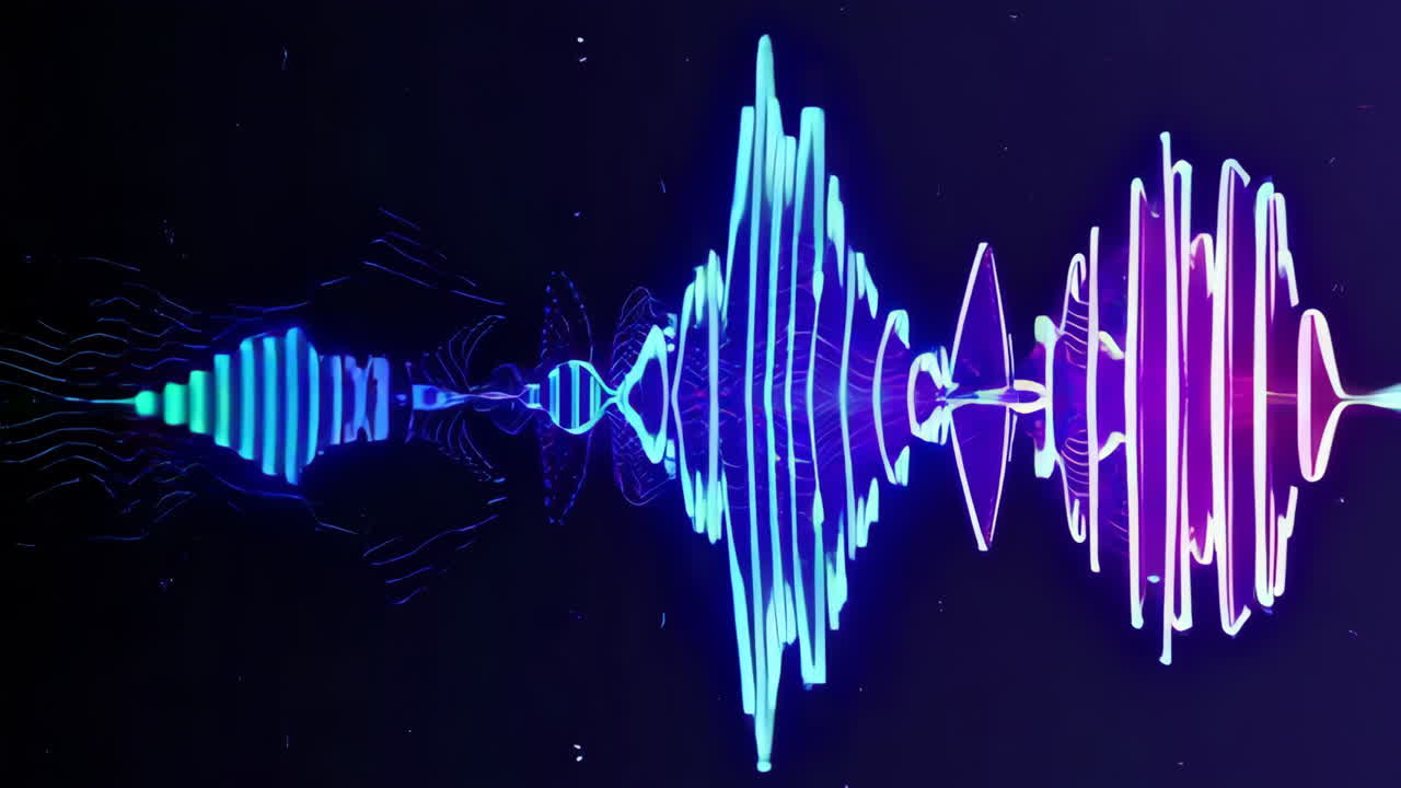 Abstract Neon Waveform Visualizations