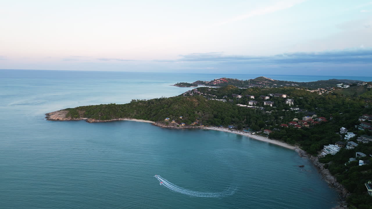 Aerial View of Thongson Beach at Koh Samui's Northern Peak, Thailand