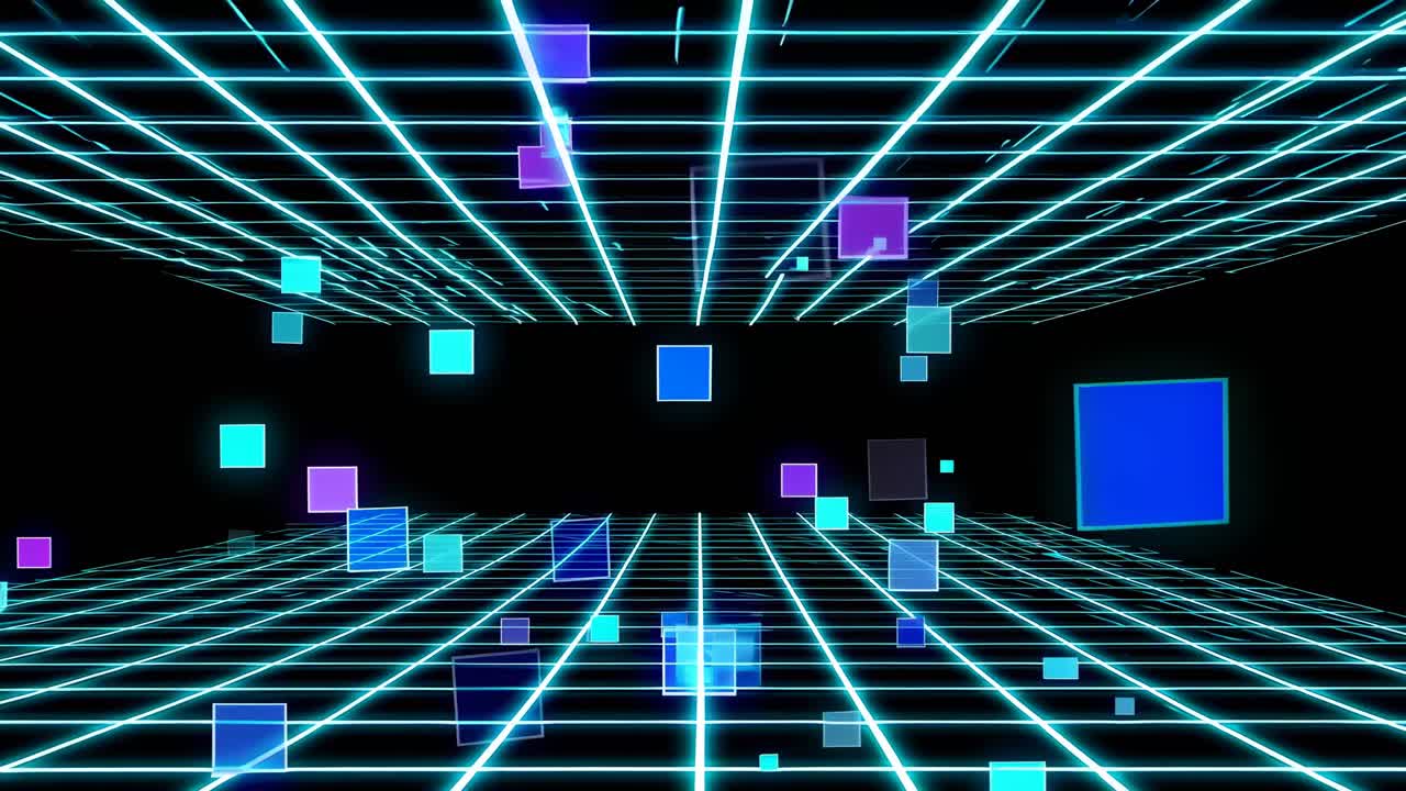 el fondo de la cuadrícula retro cyberpunk