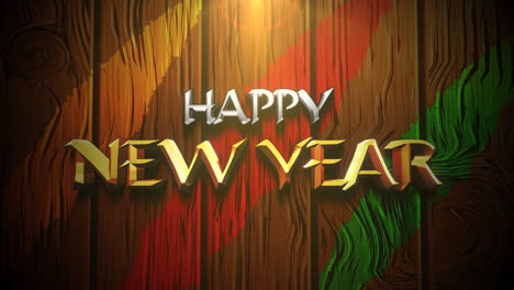 Happy-New-Year-cartoon-text-on-wood-in-night