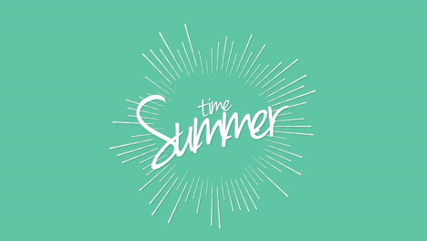 Summer-Time-with-retro-lines-on-green-gradient