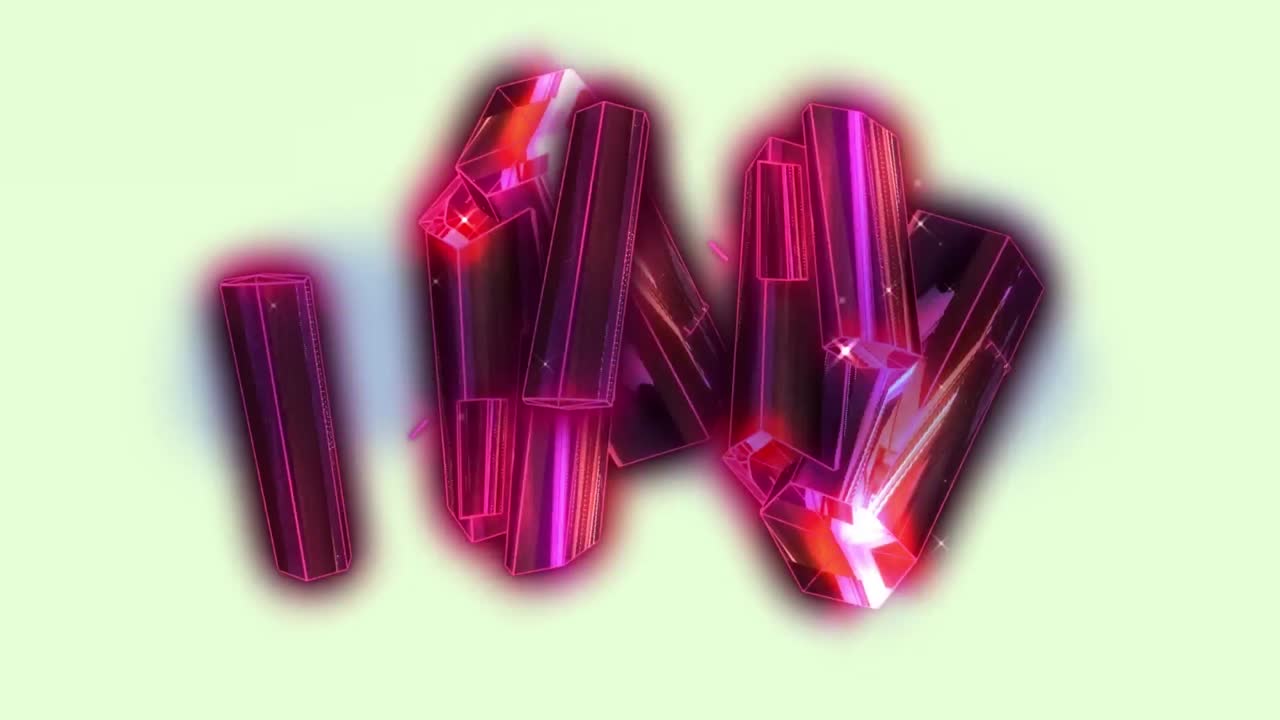 녹색 배경에 있는 크리스탈의 애니메이션.