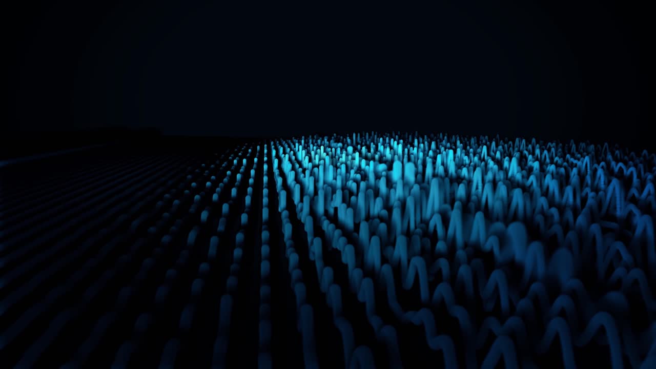 Abstract 3D Render with Blue Gradient and Geometric Shapes