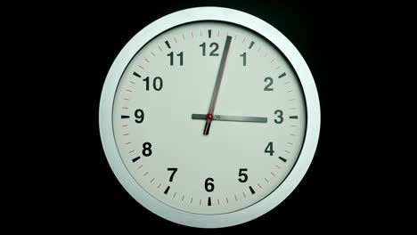 white wall clock shows 3 o'clock and 4 minutes.