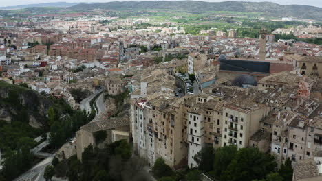 aerial view of unesco and historic walled town of cuenca city in spain