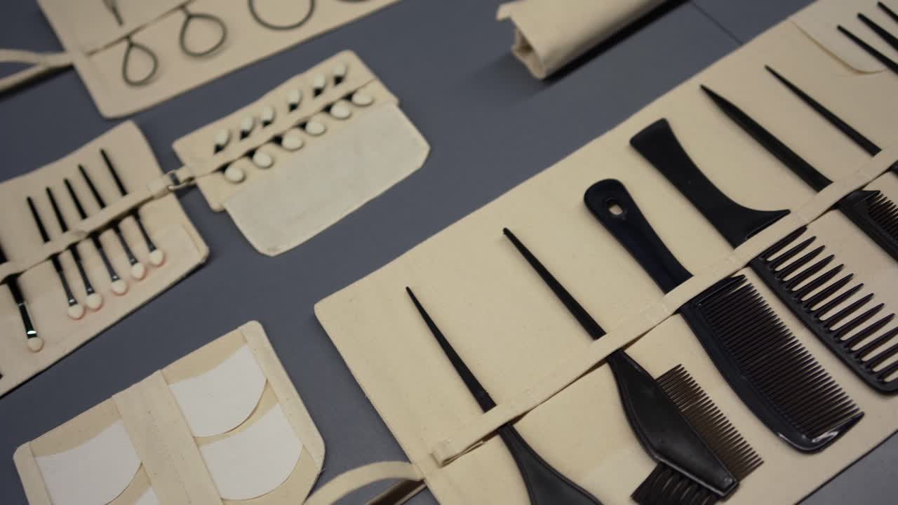 Make Up Up Tools And Accessories Carefully Laid Out On Table