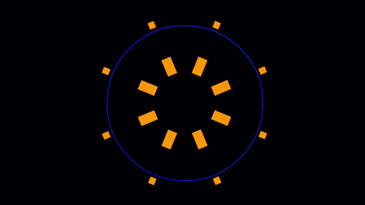 Animation colorful geometric shape isolate on black background.