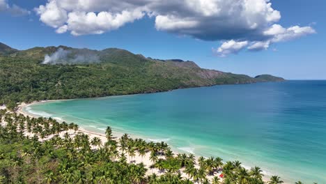 panoramic view of la boca del diablo deserted beach on sunny day, samana