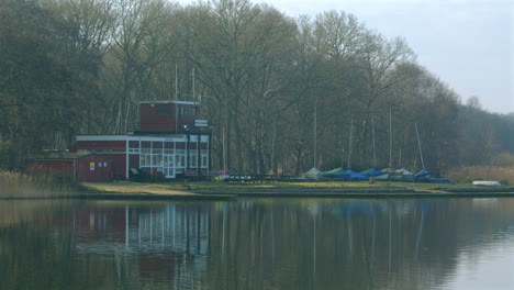 extra wide shot of Rollesby Broad Sailing club taken from the A149 at Ormesby St Margaret