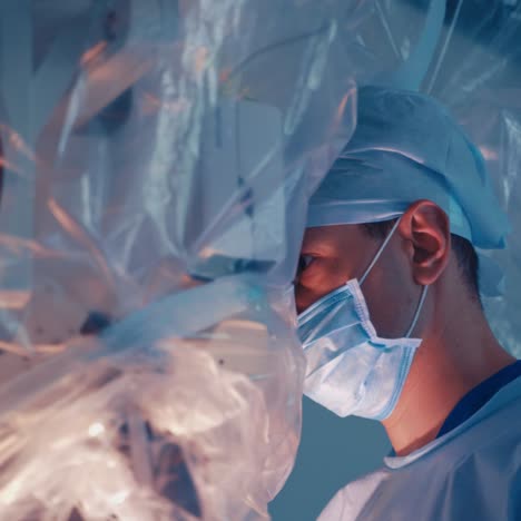 surgery team operating in surgical room