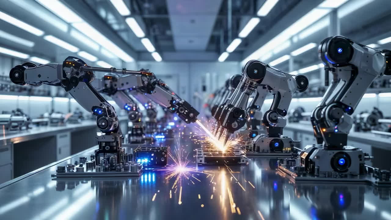 Robotic Arms in an Advanced Automated Factory