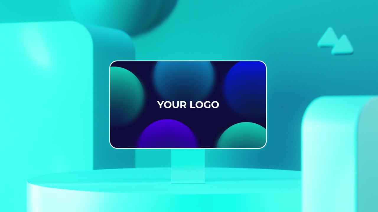 Templat pengungkapan logo 3D sinematik untuk intro branding dan animasi identitas bisnis