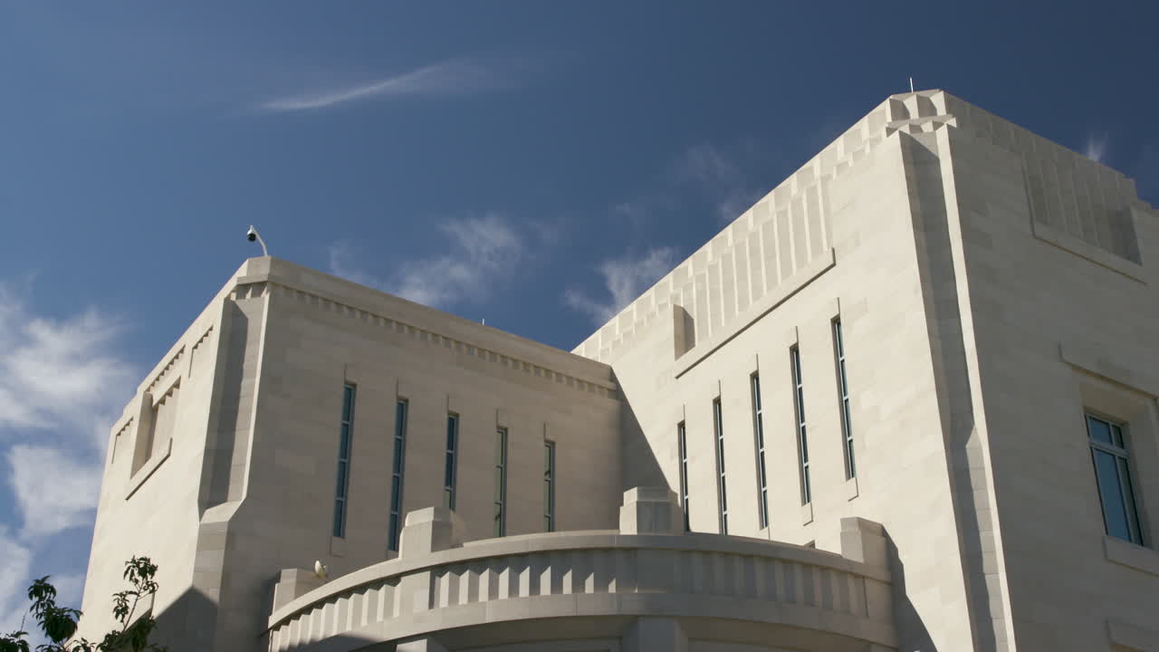 Portrait of the smith building. The clip can be sped up for time-lapse effect as clouds pass.