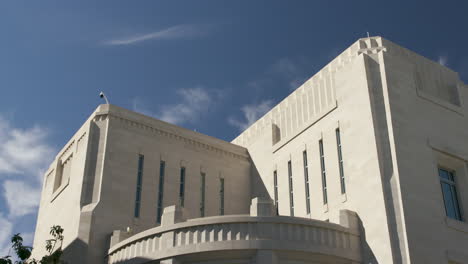 portrait of the smith building. the clip can be sped up for time-lapse effect as clouds pass.