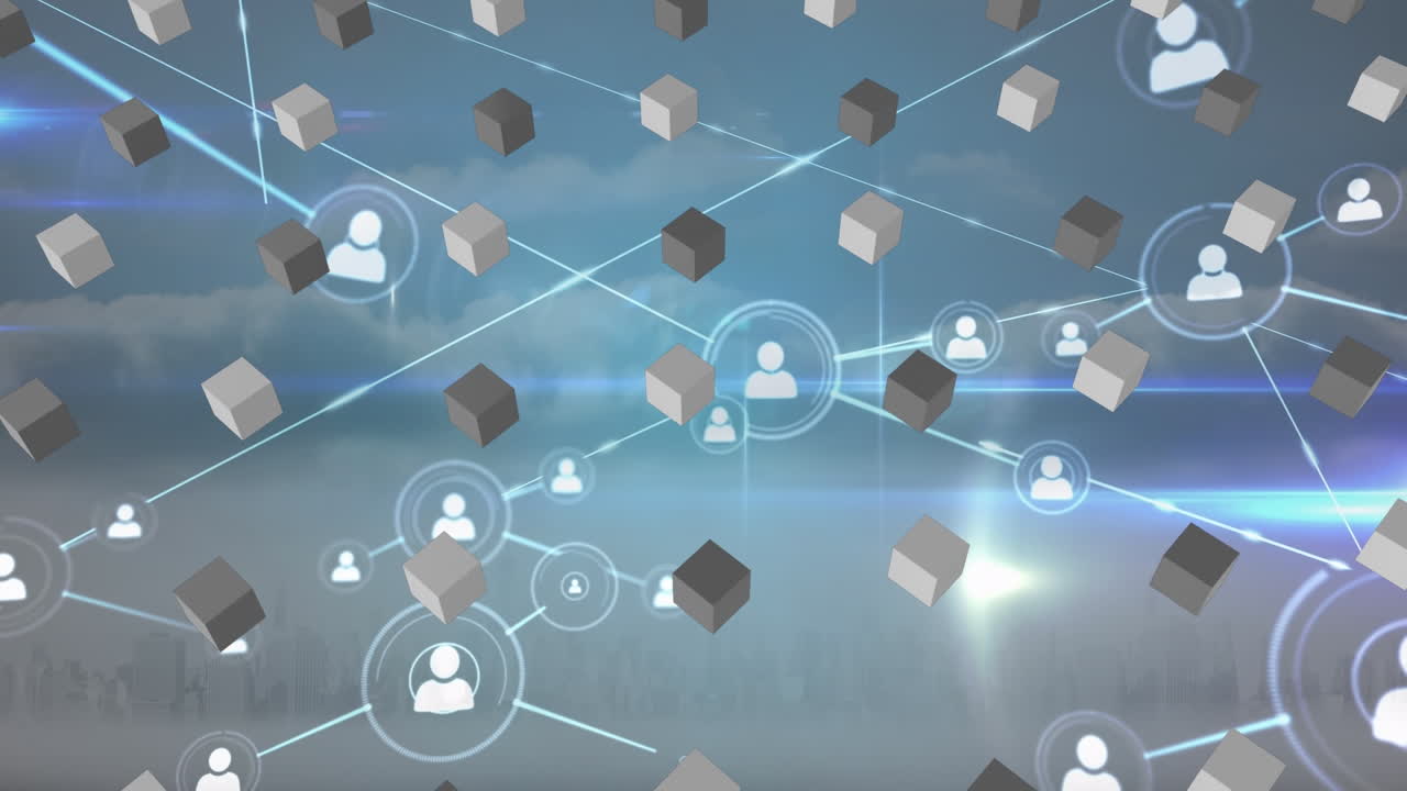 모양에 대한 연결 네트워크의 애니메이션