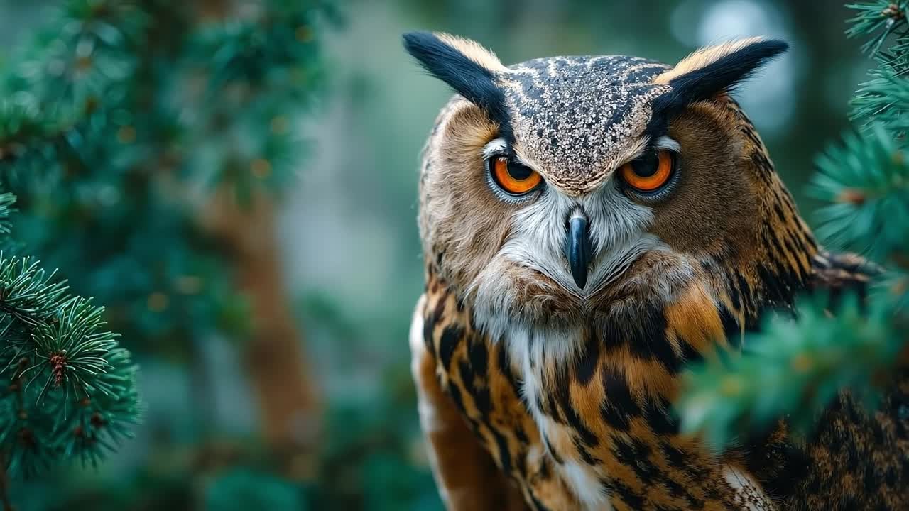 A close up of an owl sitting in a tree