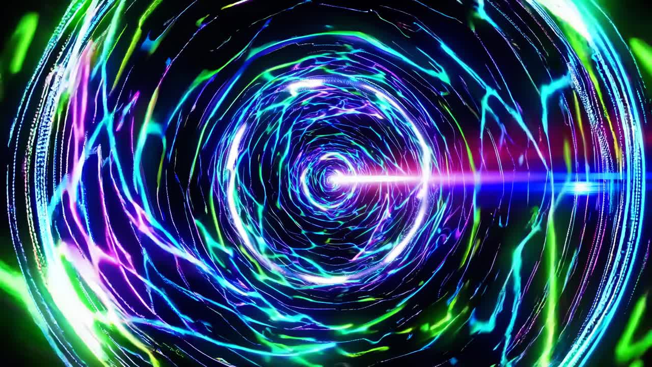 Abstract Neon Tunnel Visual Effects