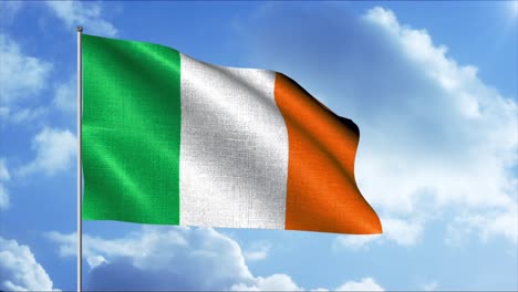 irish flag waving in the wind