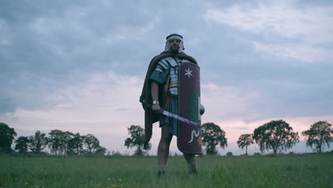 roman legionary in field