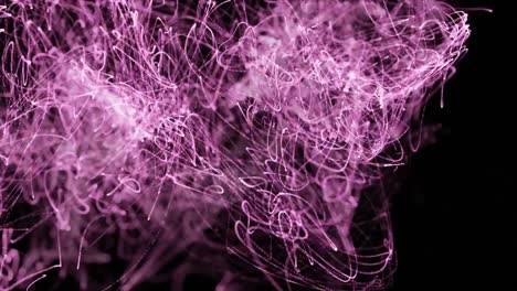 Animation-of-pink-energy-cloud-moving-on-black-background