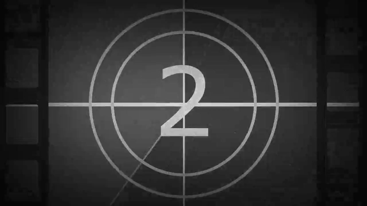 Vintage Film Countdown Leader with Grain and Noise