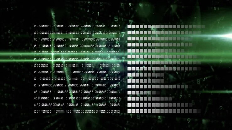 Animation of data processing over binary coding computing