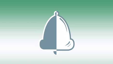 animation of bell icon over green background