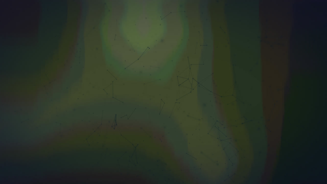 초록색 배경에서 움직이는 초록색 플렉서스 네트워크의 애니메이션