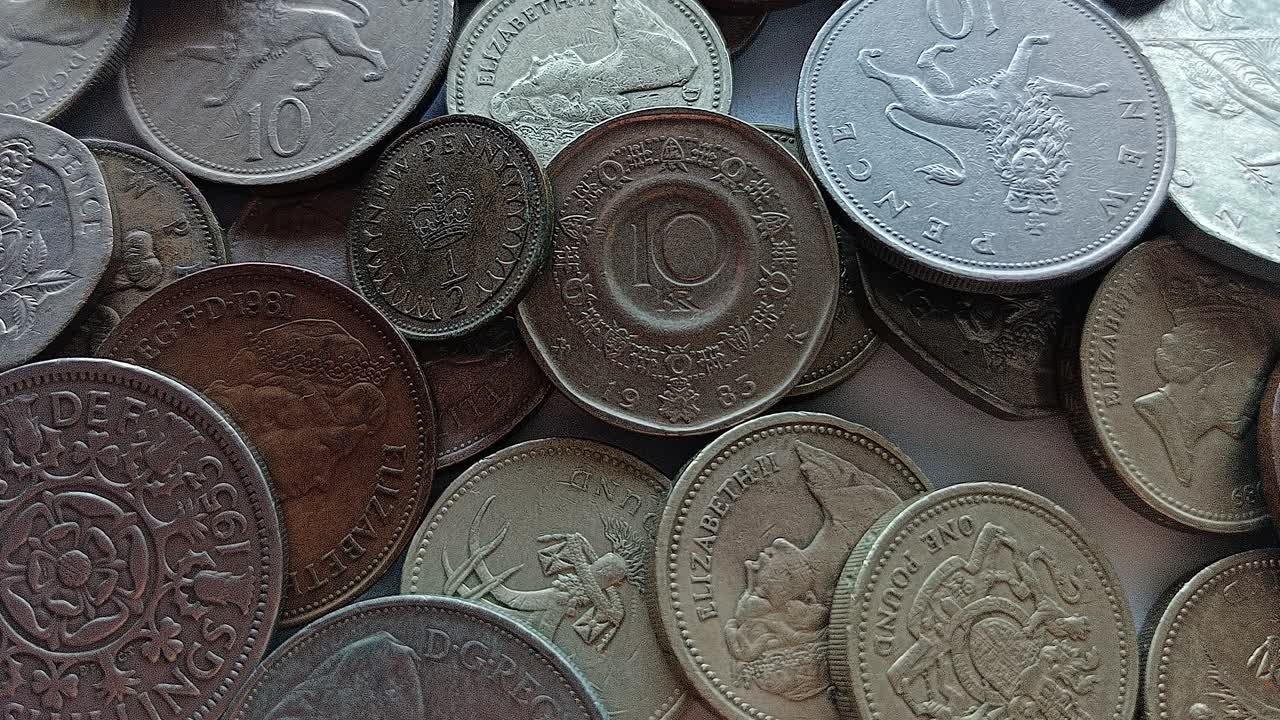 Old English Coins as Background