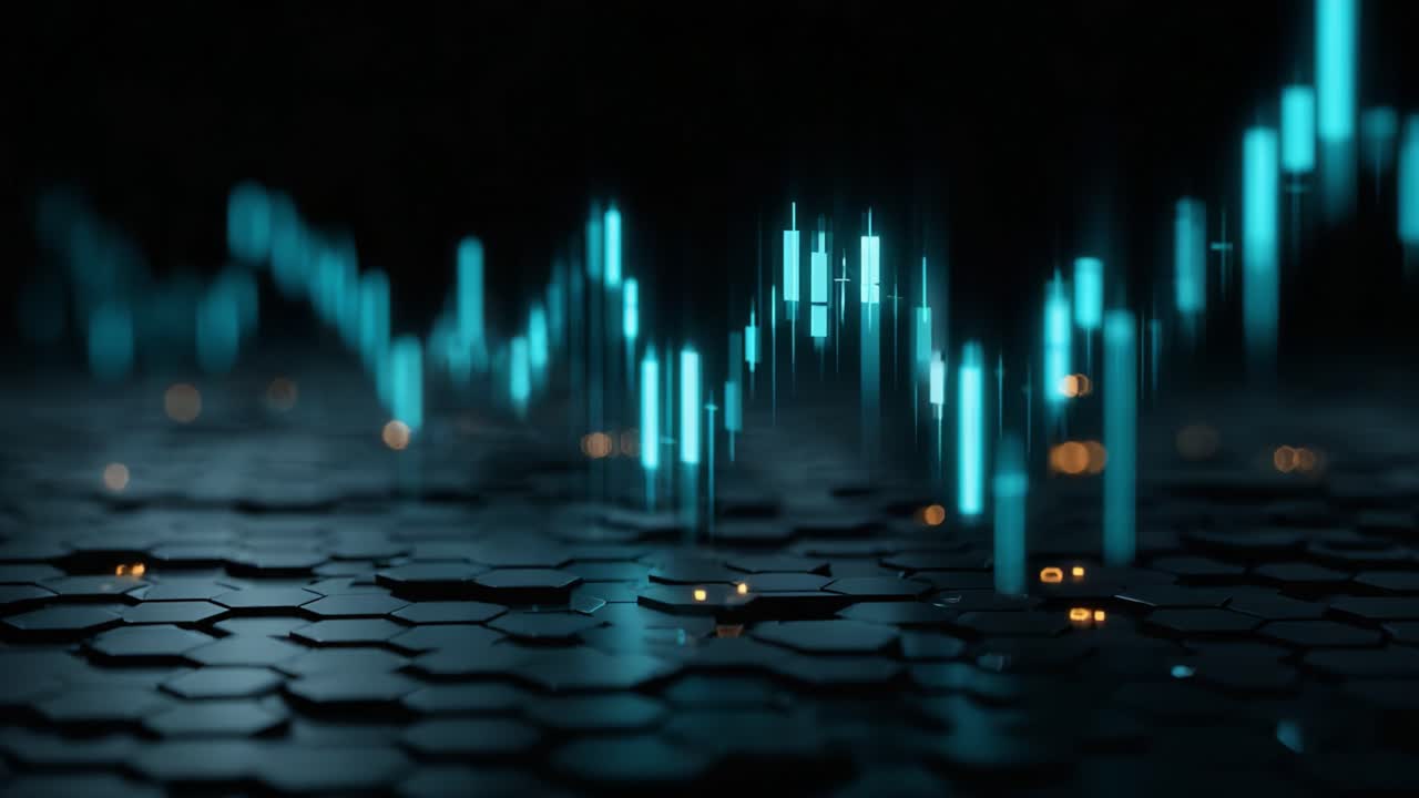 Visual Representation of Data Patterns with Glowing Lights and Geometric Shapes in a Dark Environment: An Artistic Exploration of Digital Dynamics