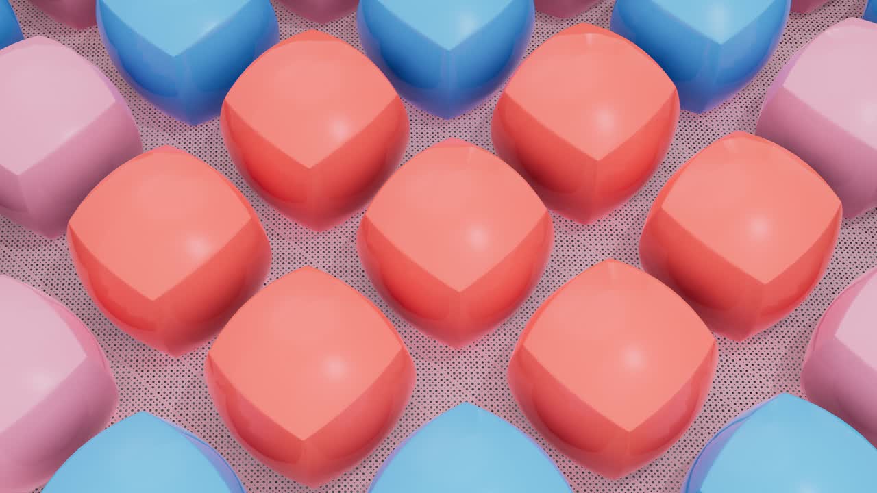 File di ovali lisci color pastello su superficie ruvida