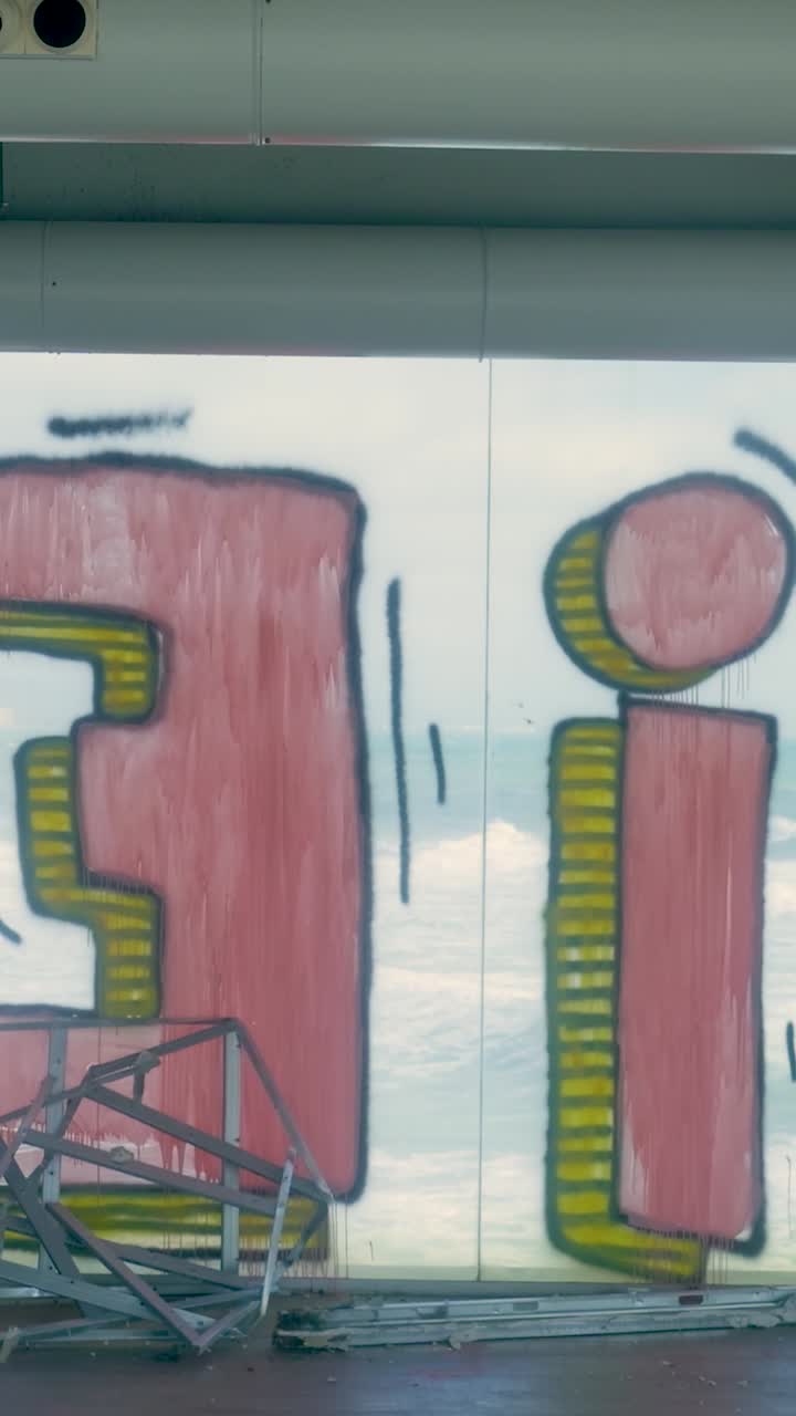 Graffiti su un muro di un edificio abbandonato